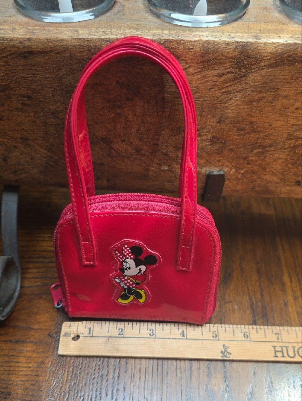 Vintage Disneyland Minnie Mouse Red Patent Mini Handbag Y2K - Picture 8 of 10